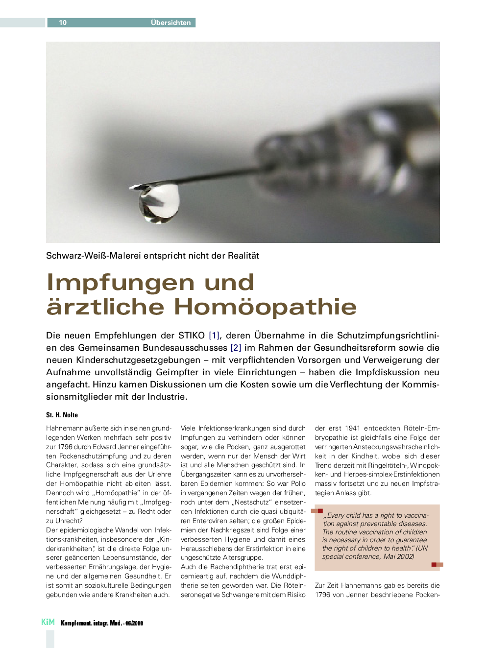 Impfungen und ärztliche Homöopathie