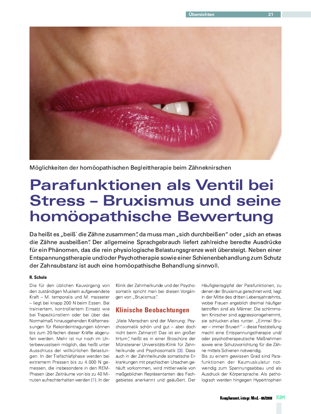 Parafunktionen als Ventil bei Stress – Bruxismus und seine homöopathische Bewertung