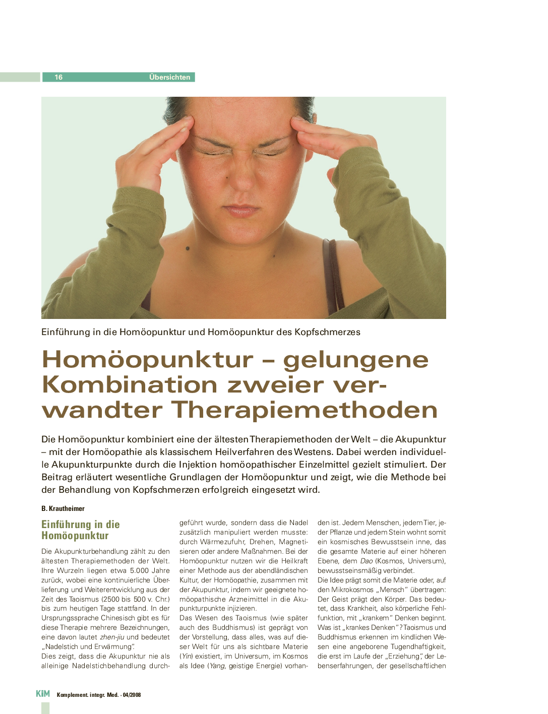 Homöopunktur - gelungene Kombination zweier verwandter Therapiemethoden