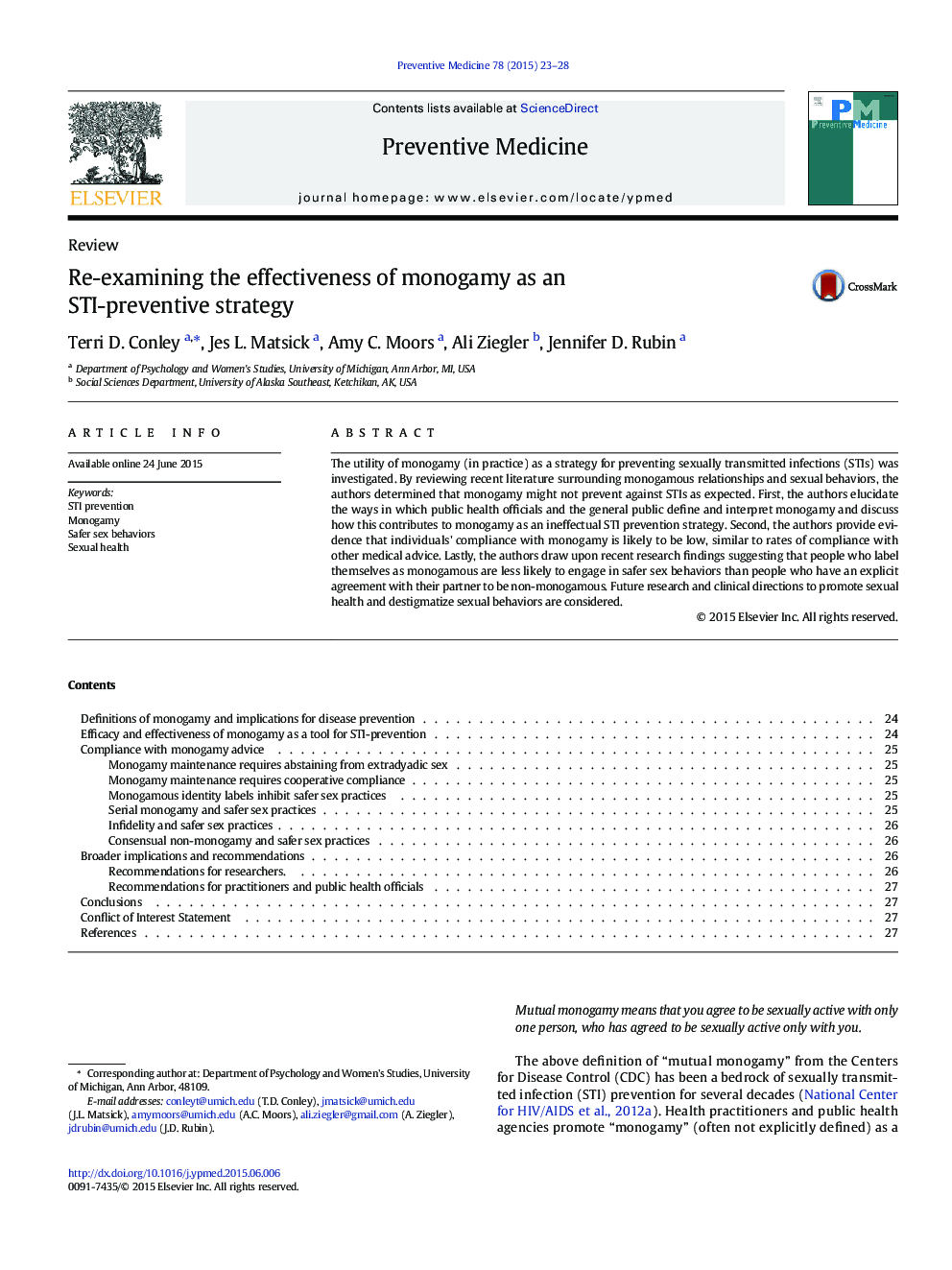 Re-examining the effectiveness of monogamy as an STI-preventive strategy