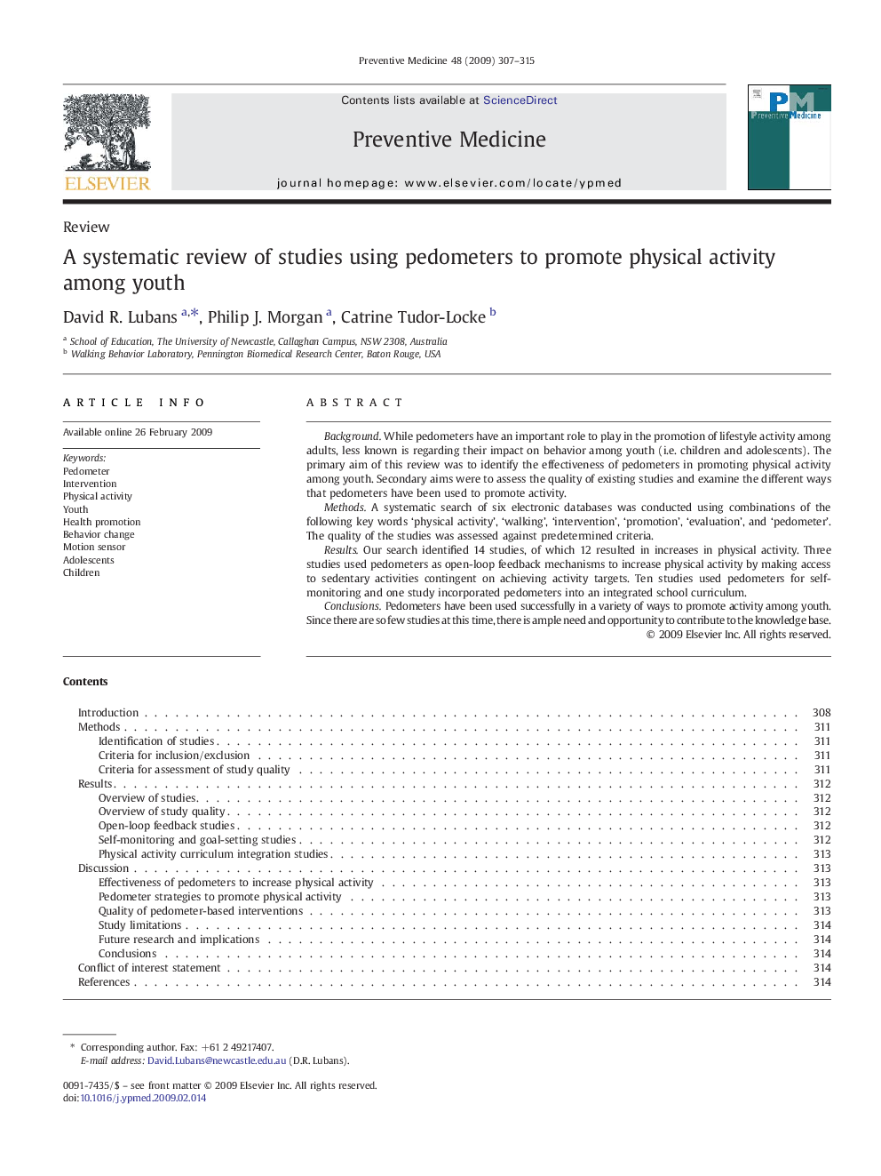 A systematic review of studies using pedometers to promote physical activity among youth