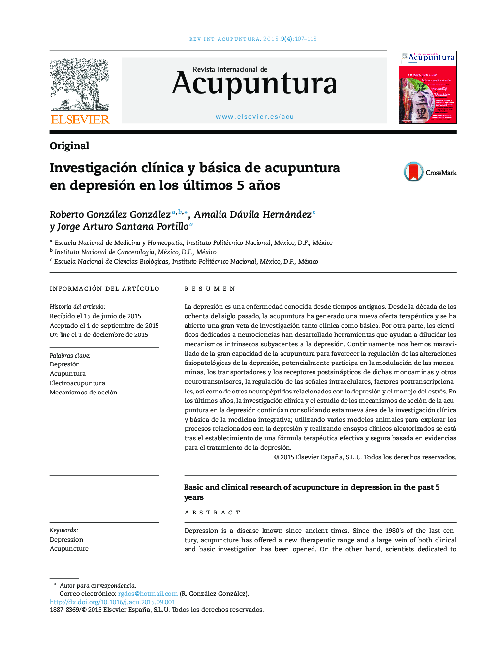 Investigación clínica y básica de acupuntura en depresión en los últimos 5 años