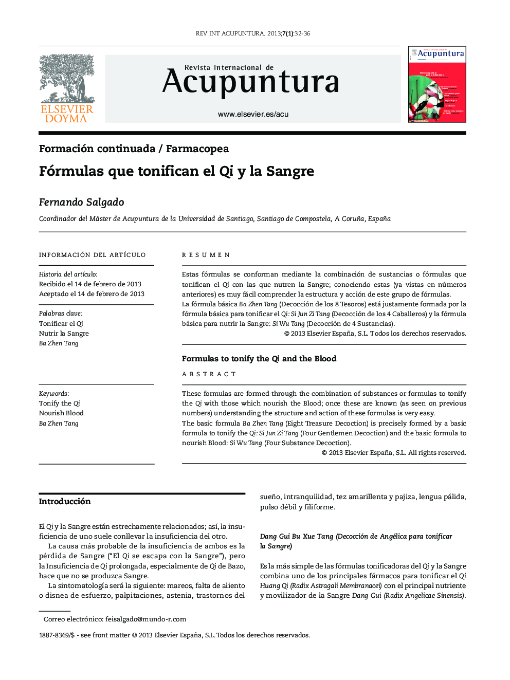 Fórmulas que tonifican el Qi y la Sangre