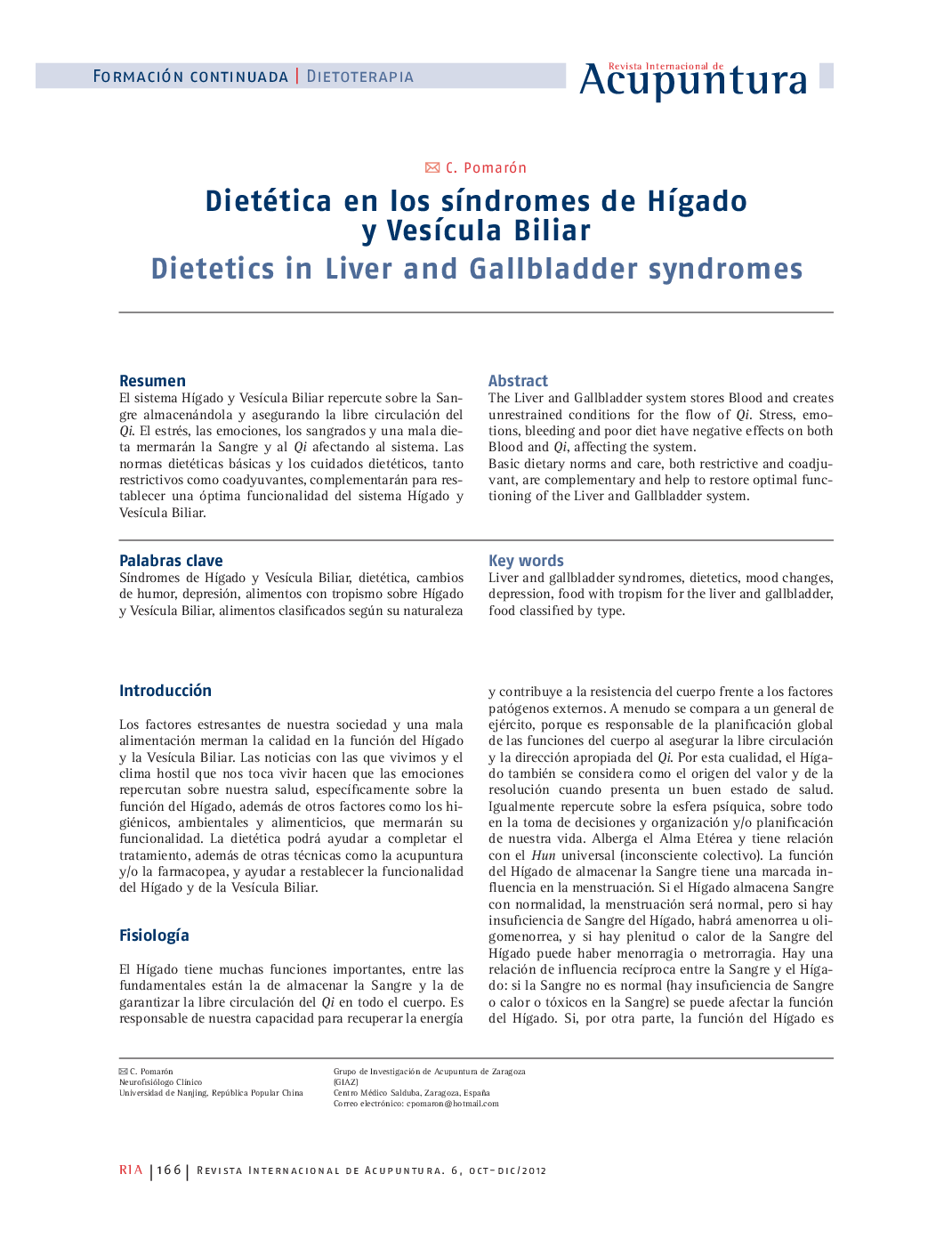 Dietética en los síndromes de Hígado y Vesícula Biliar