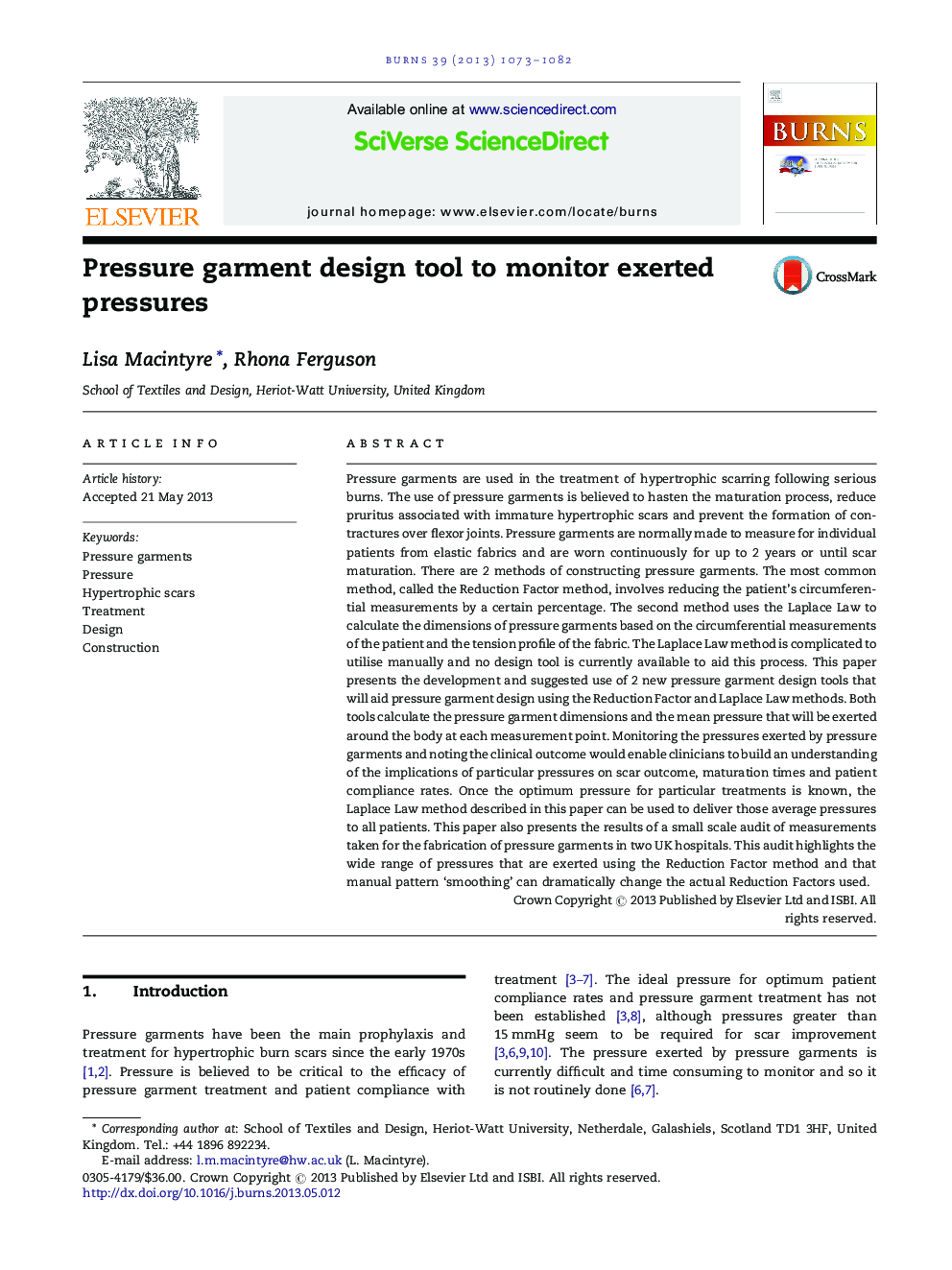 Pressure garment design tool to monitor exerted pressures