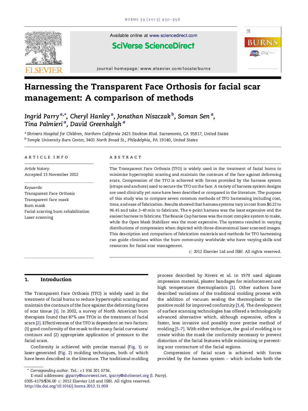 Harnessing the Transparent Face Orthosis for facial scar management: A comparison of methods