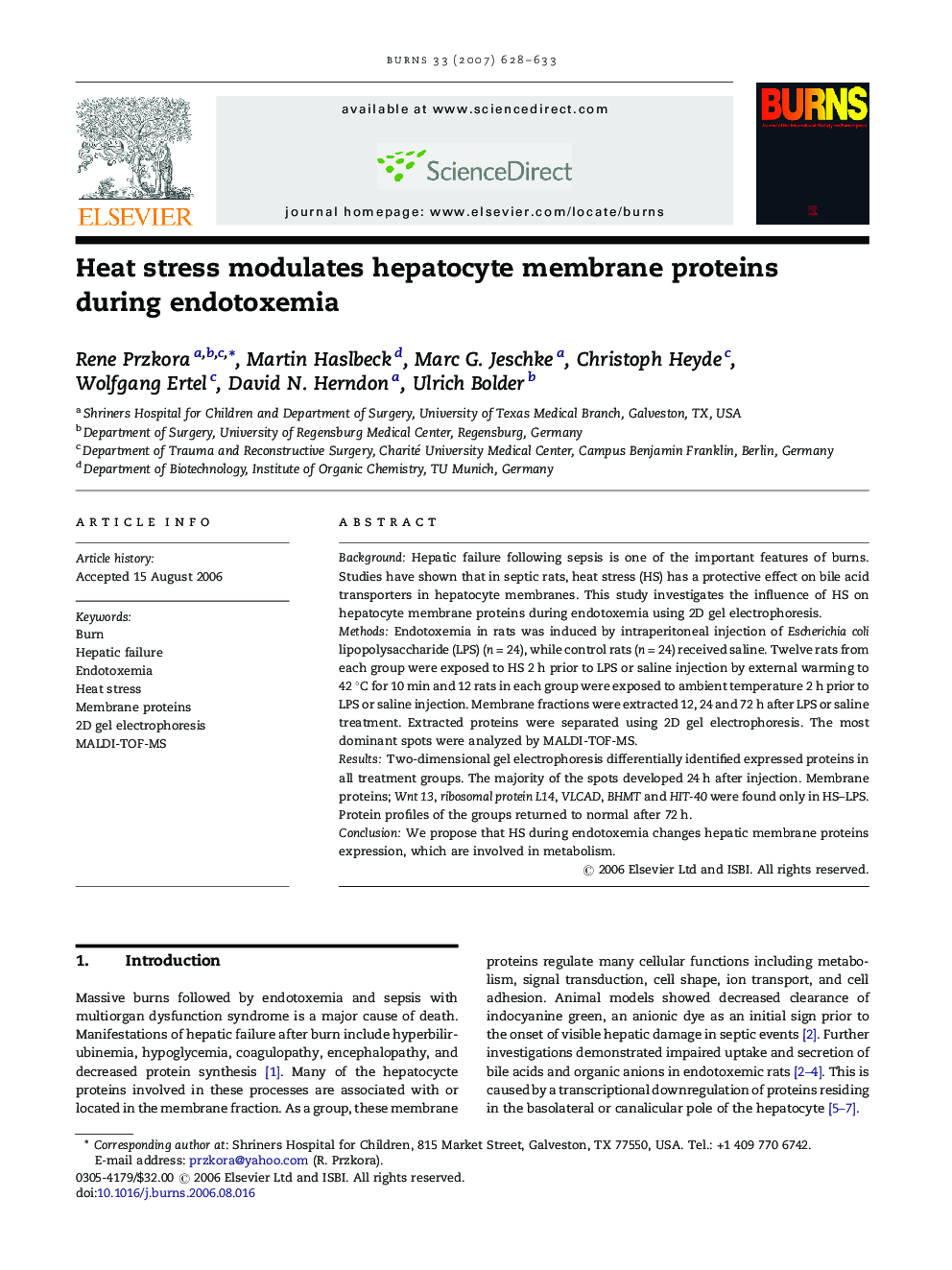 Heat stress modulates hepatocyte membrane proteins during endotoxemia