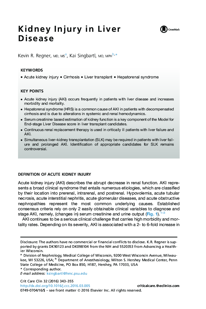 Kidney Injury in Liver Disease