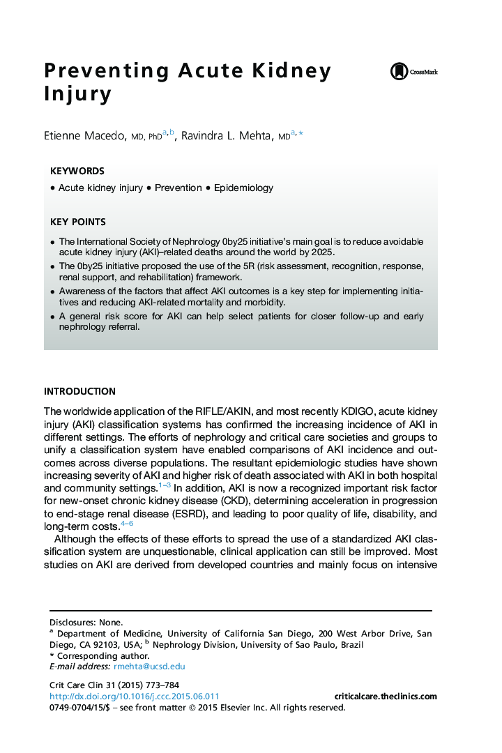 Preventing Acute Kidney Injury