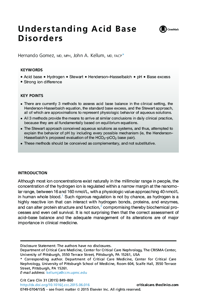 Understanding Acid Base Disorders