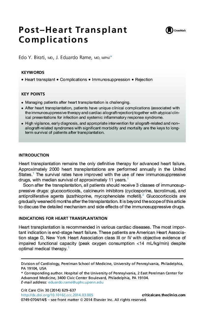 Post-Heart Transplant Complications