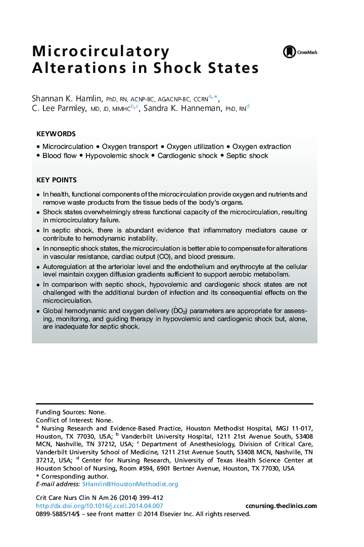 Microcirculatory Alterations in Shock States