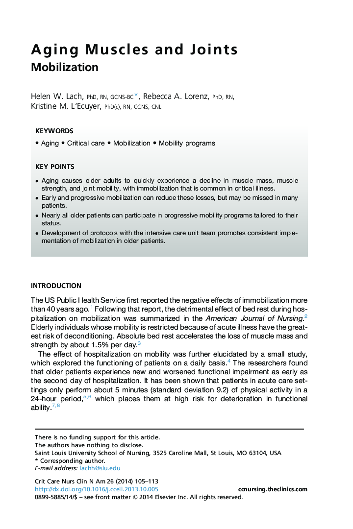 Aging Muscles and Joints