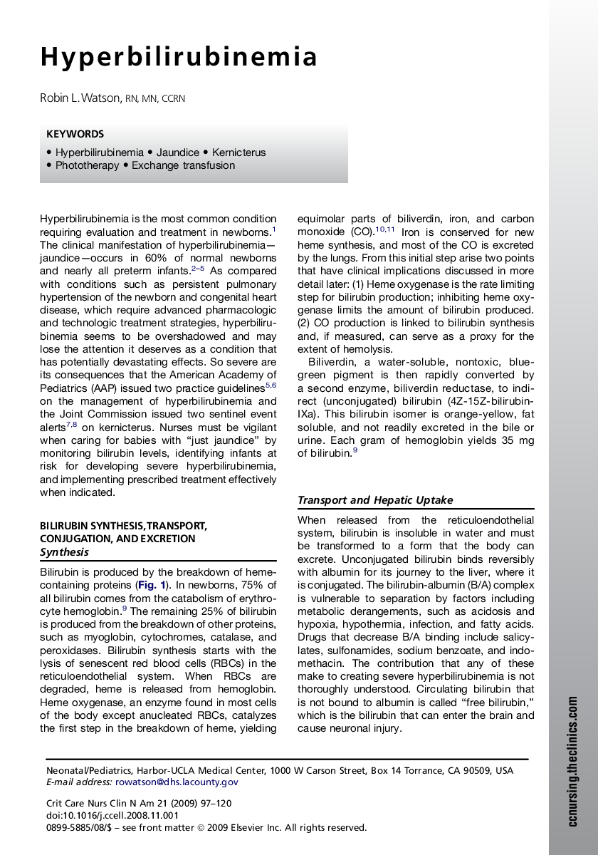 Hyperbilirubinemia