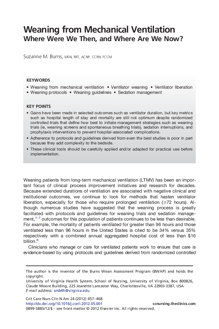 Weaning from Mechanical Ventilation