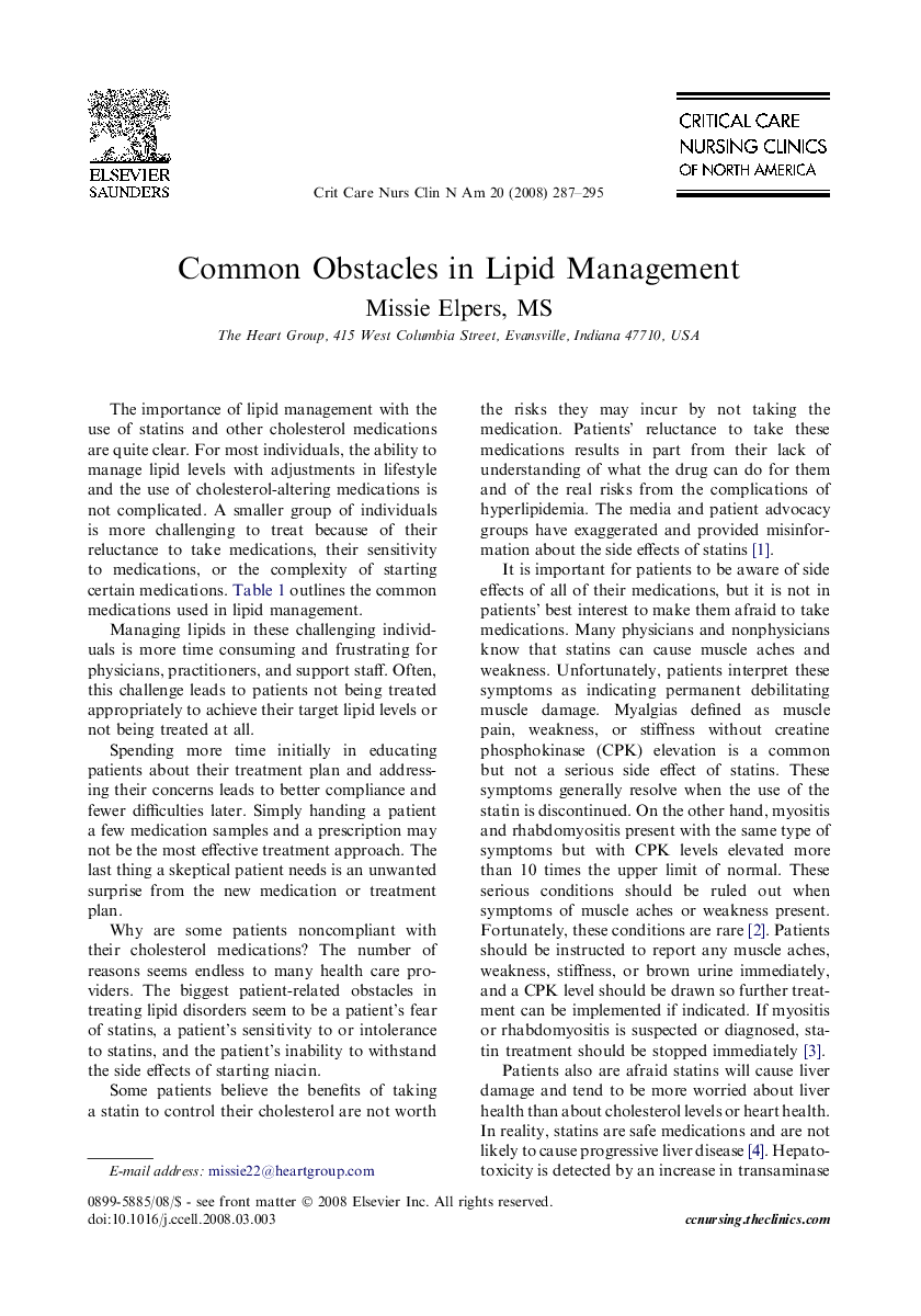 Common Obstacles in Lipid Management