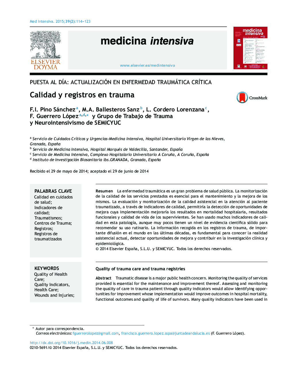 Calidad y registros en trauma