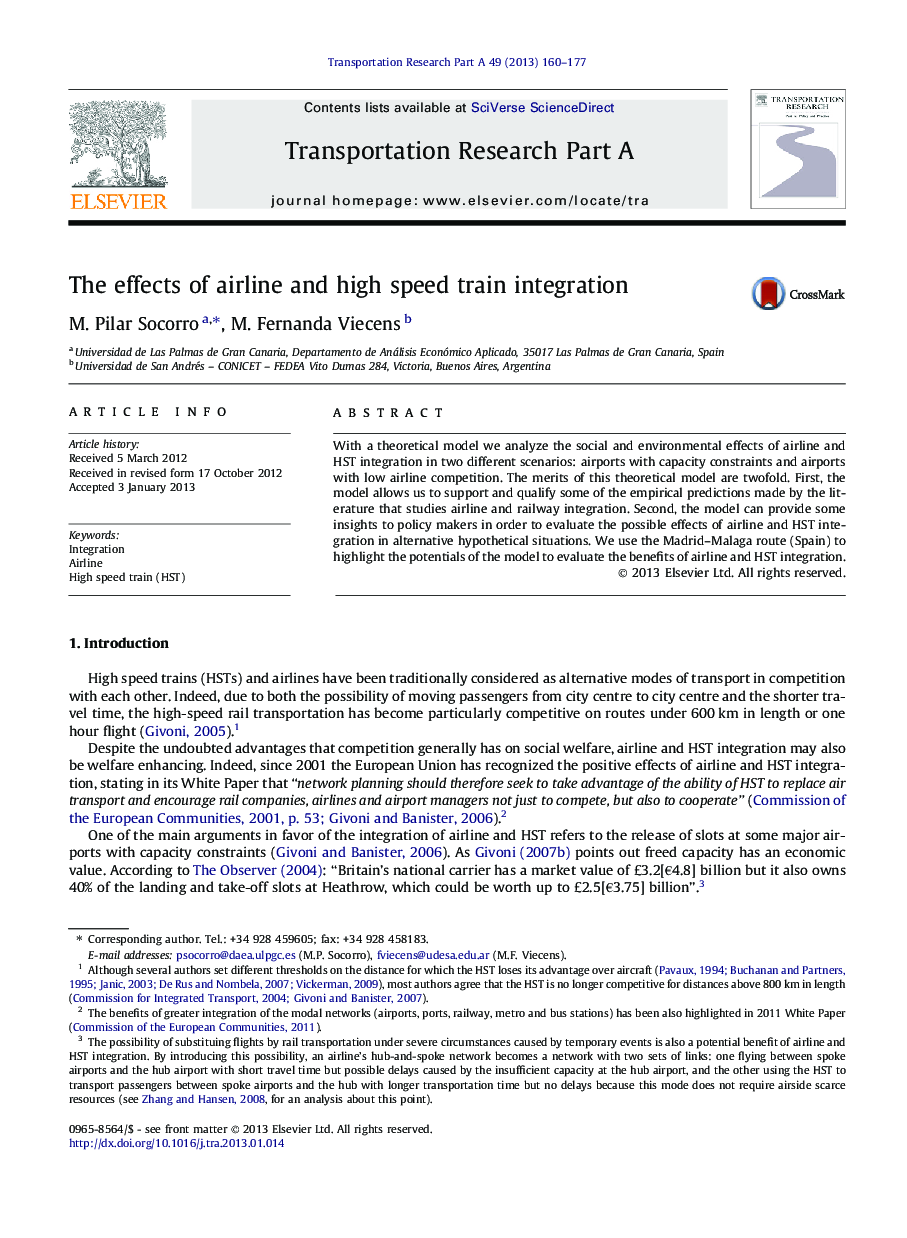 The effects of airline and high speed train integration