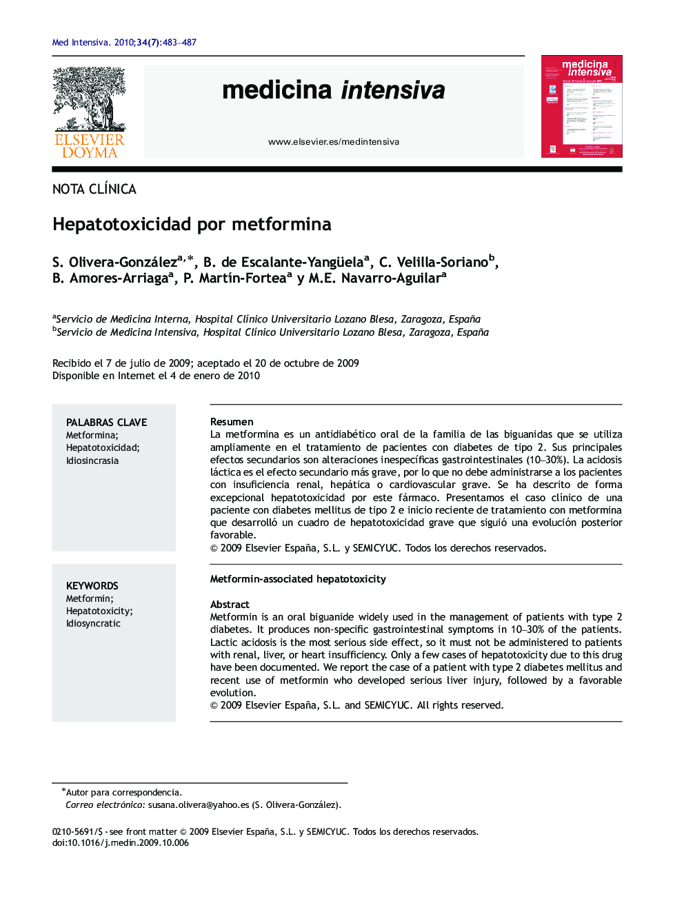 Hepatotoxicidad por metformina