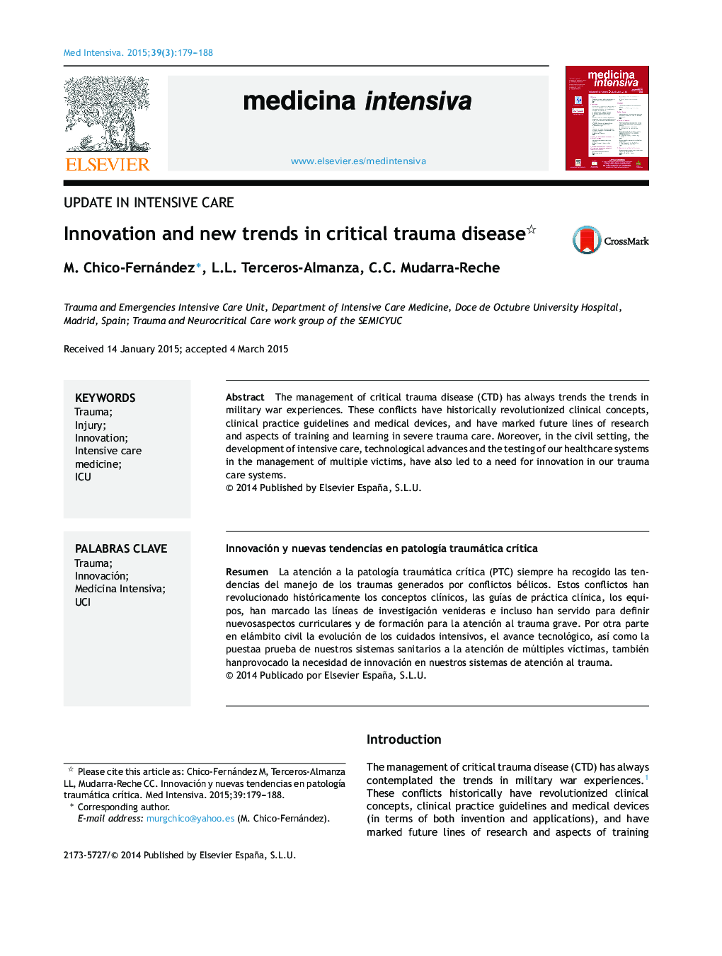 Innovation and new trends in critical trauma disease 