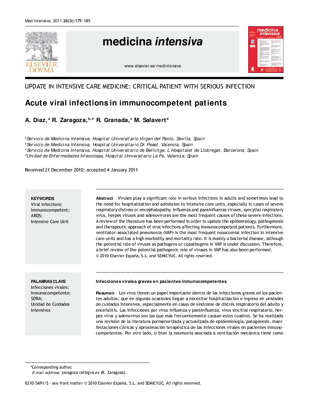 Acute viral infections in immunocompetent patients