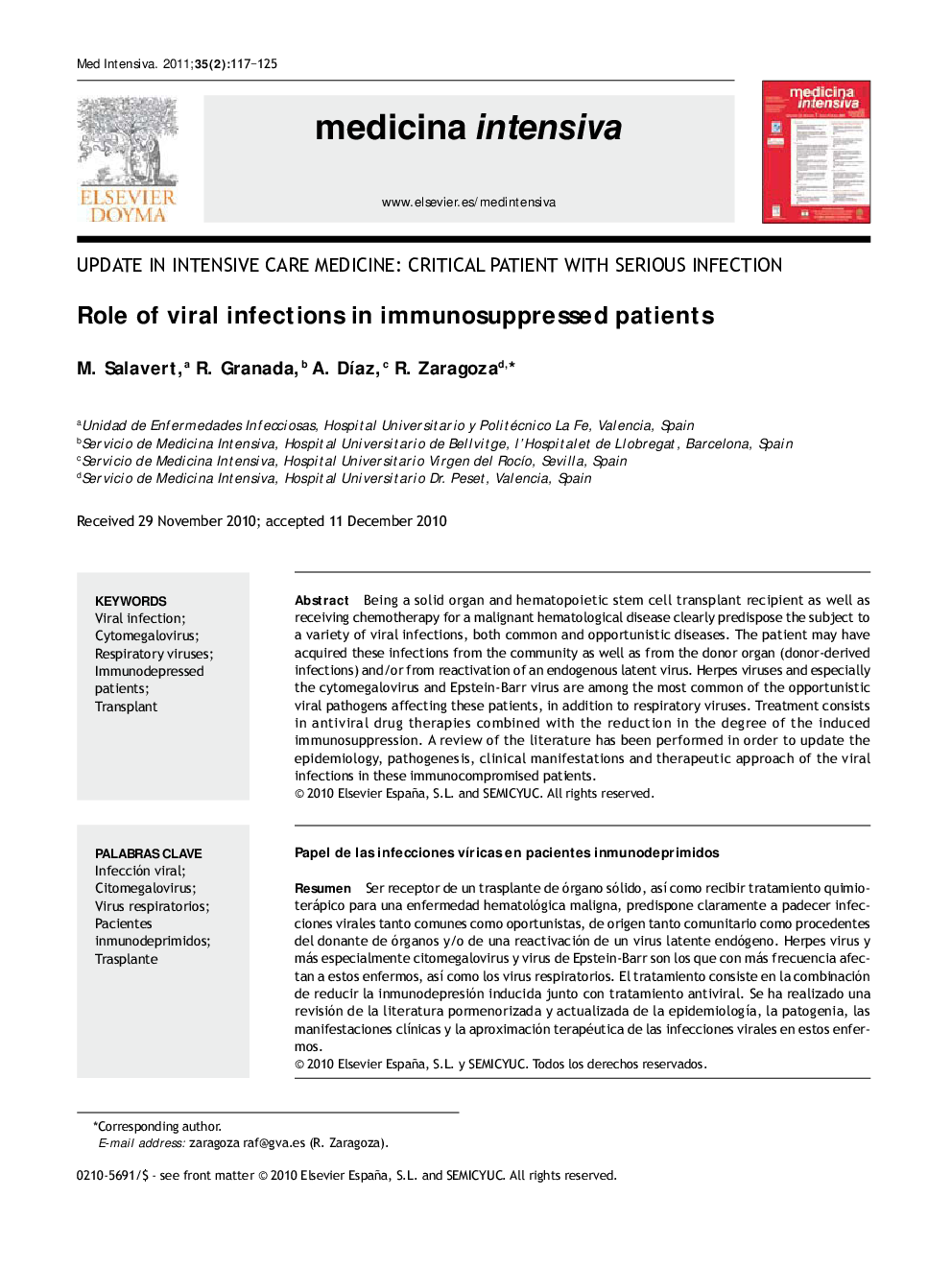 Role of viral infections in immunosuppressed patients