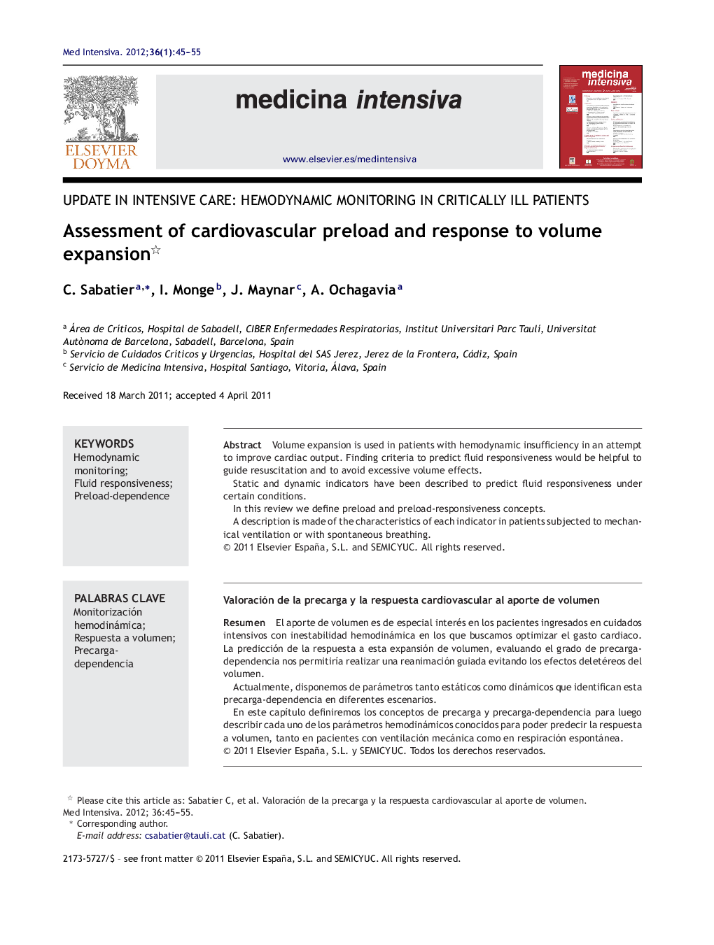 Assessment of cardiovascular preload and response to volume expansion 