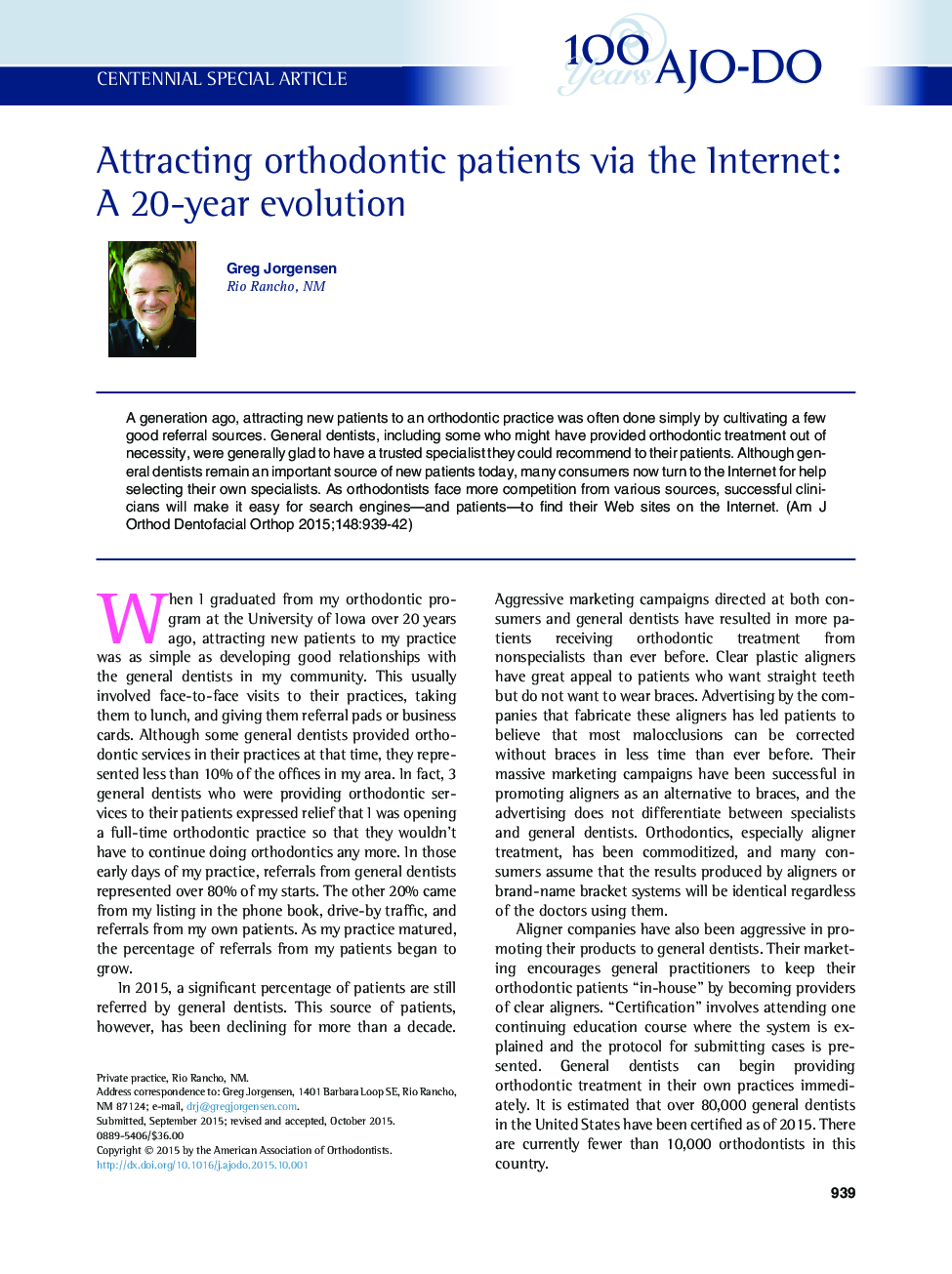 Attracting orthodontic patients via the Internet: A 20-year evolution