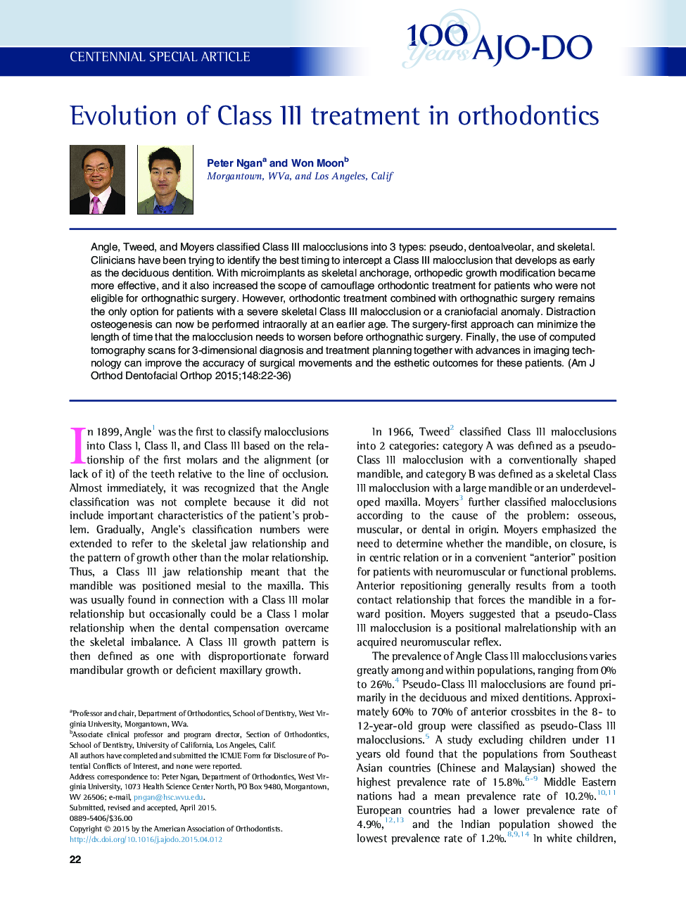 Evolution of Class III treatment in orthodontics 