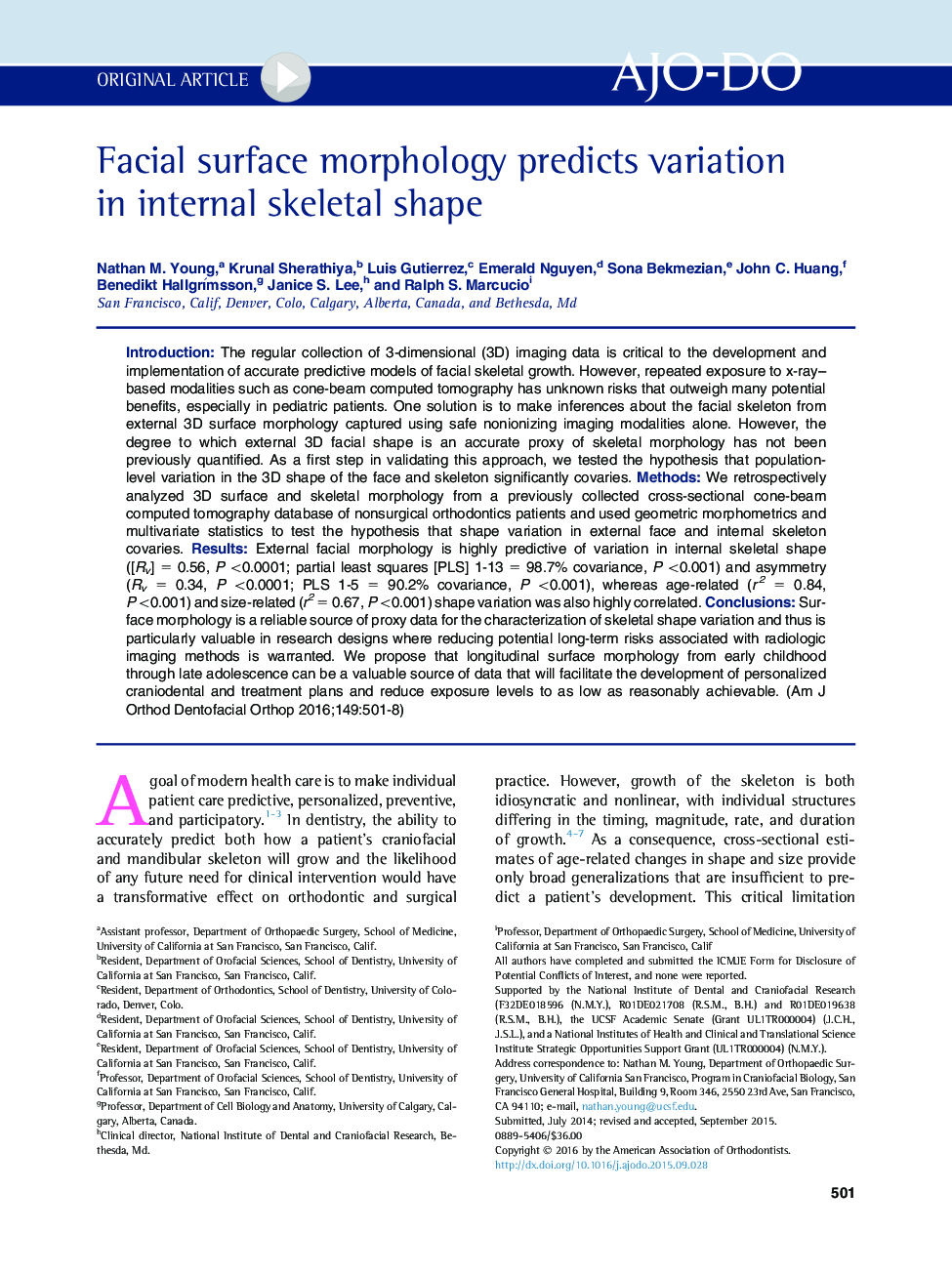 Facial surface morphology predicts variation in internal skeletal shape 