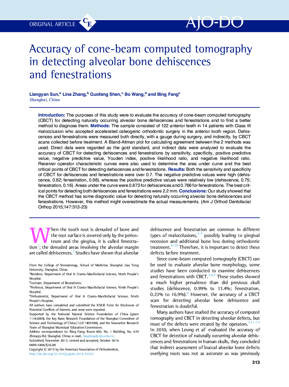 Accuracy of cone-beam computed tomography in detecting alveolar bone dehiscences and fenestrations 