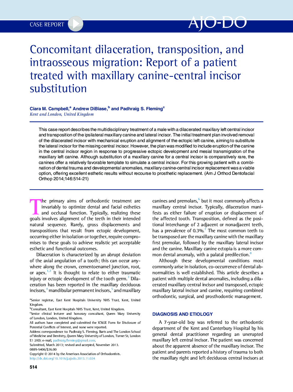 مهاجرت همزمان، انتقال و مهاجرت درونی: گزارش یک بیمار درمان شده با جایگزینی انسداد مرکزی فک بالا 