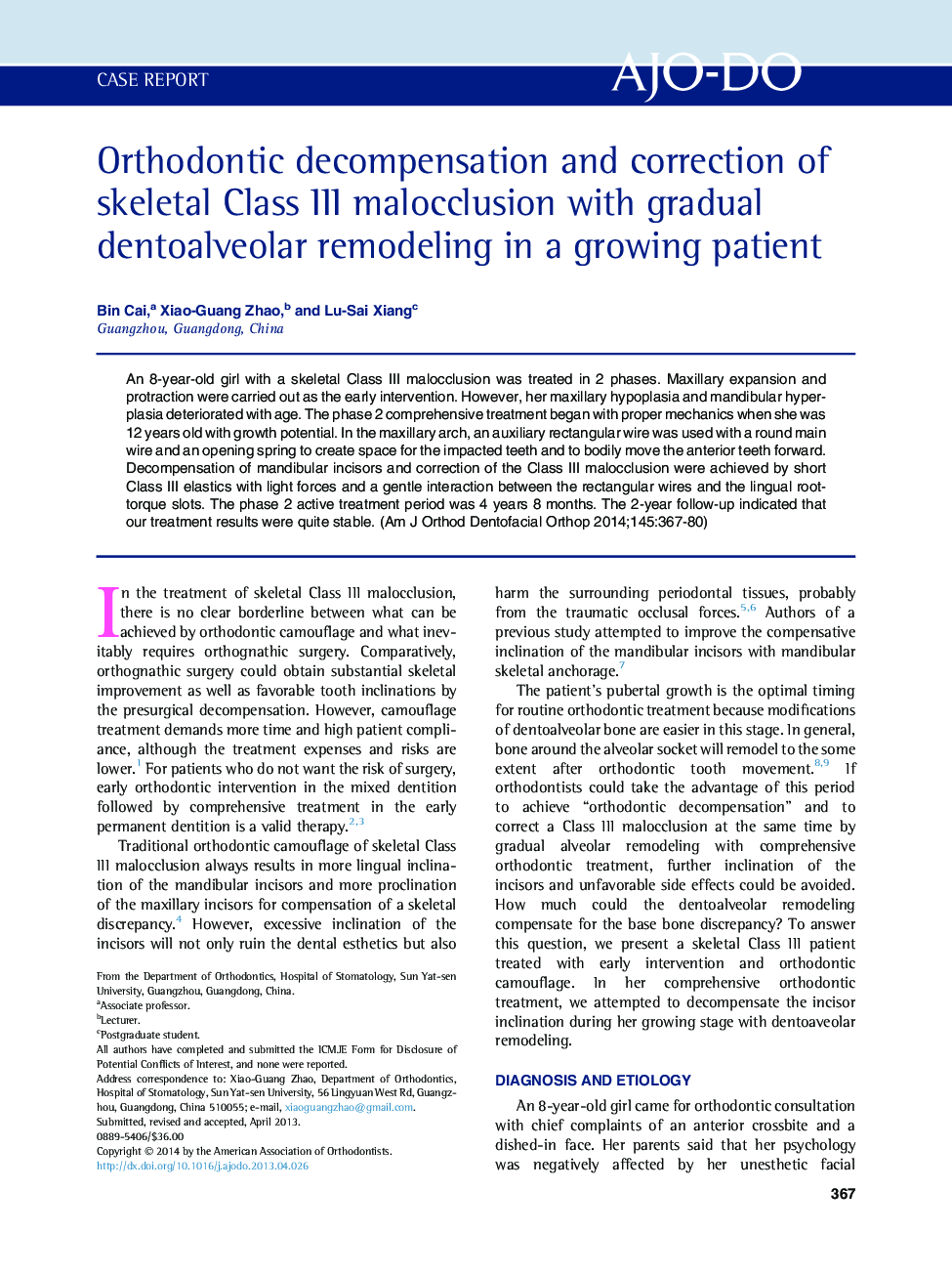 Orthodontic decompensation and correction of skeletal Class III malocclusion with gradual dentoalveolar remodeling in a growing patient 