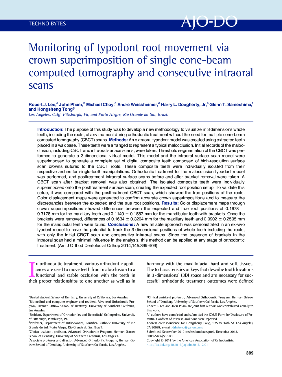 Monitoring of typodont root movement via crown superimposition of single cone-beam computed tomography and consecutive intraoral scans 