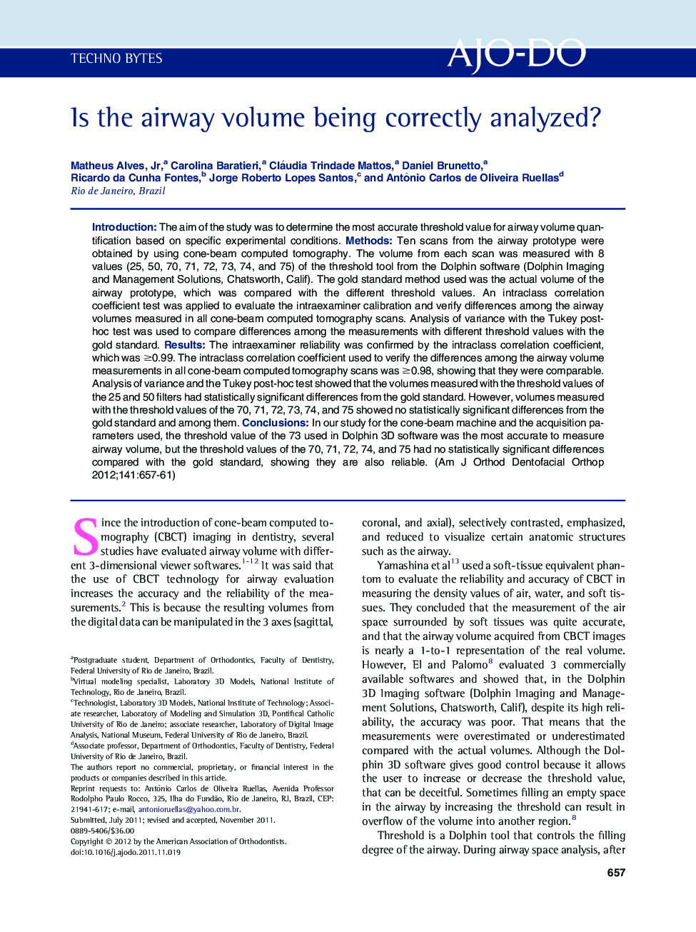 Is the airway volume being correctly analyzed? 