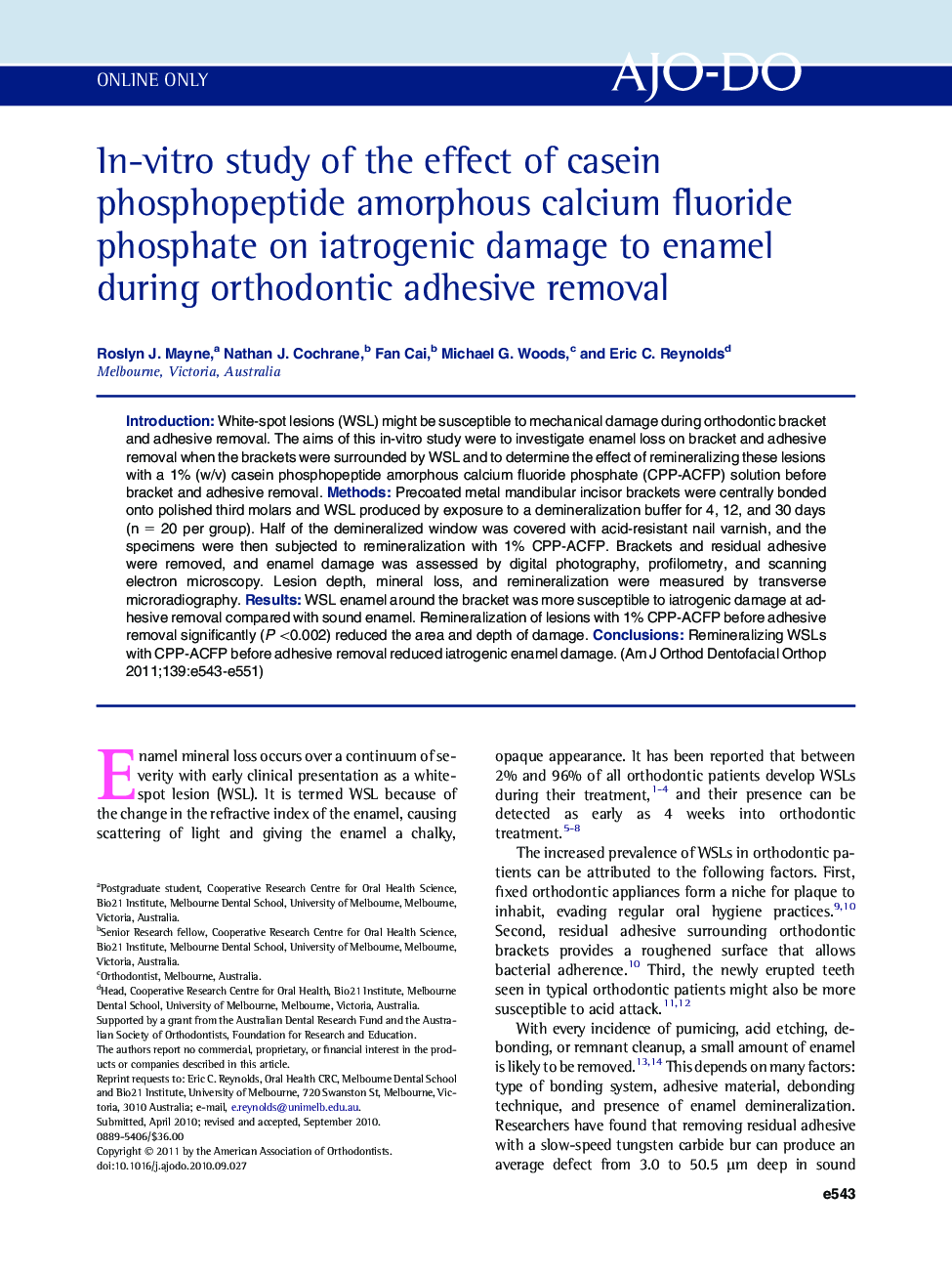 In-vitro study of the effect of casein phosphopeptide amorphous calcium fluoride phosphate on iatrogenic damage to enamel during orthodontic adhesive removal 