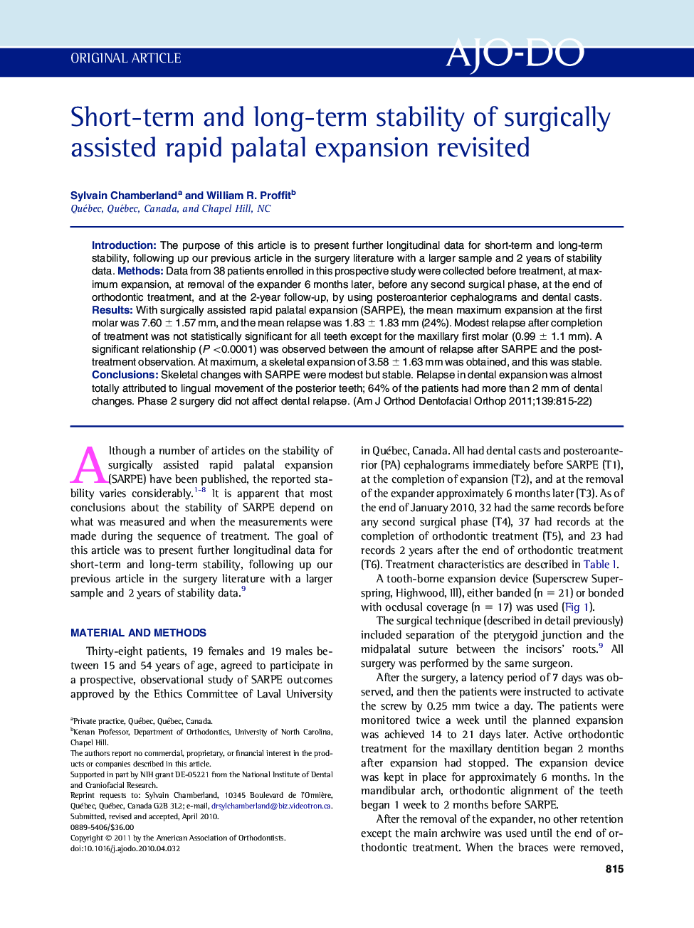 Short-term and long-term stability of surgically assisted rapid palatal expansion revisited