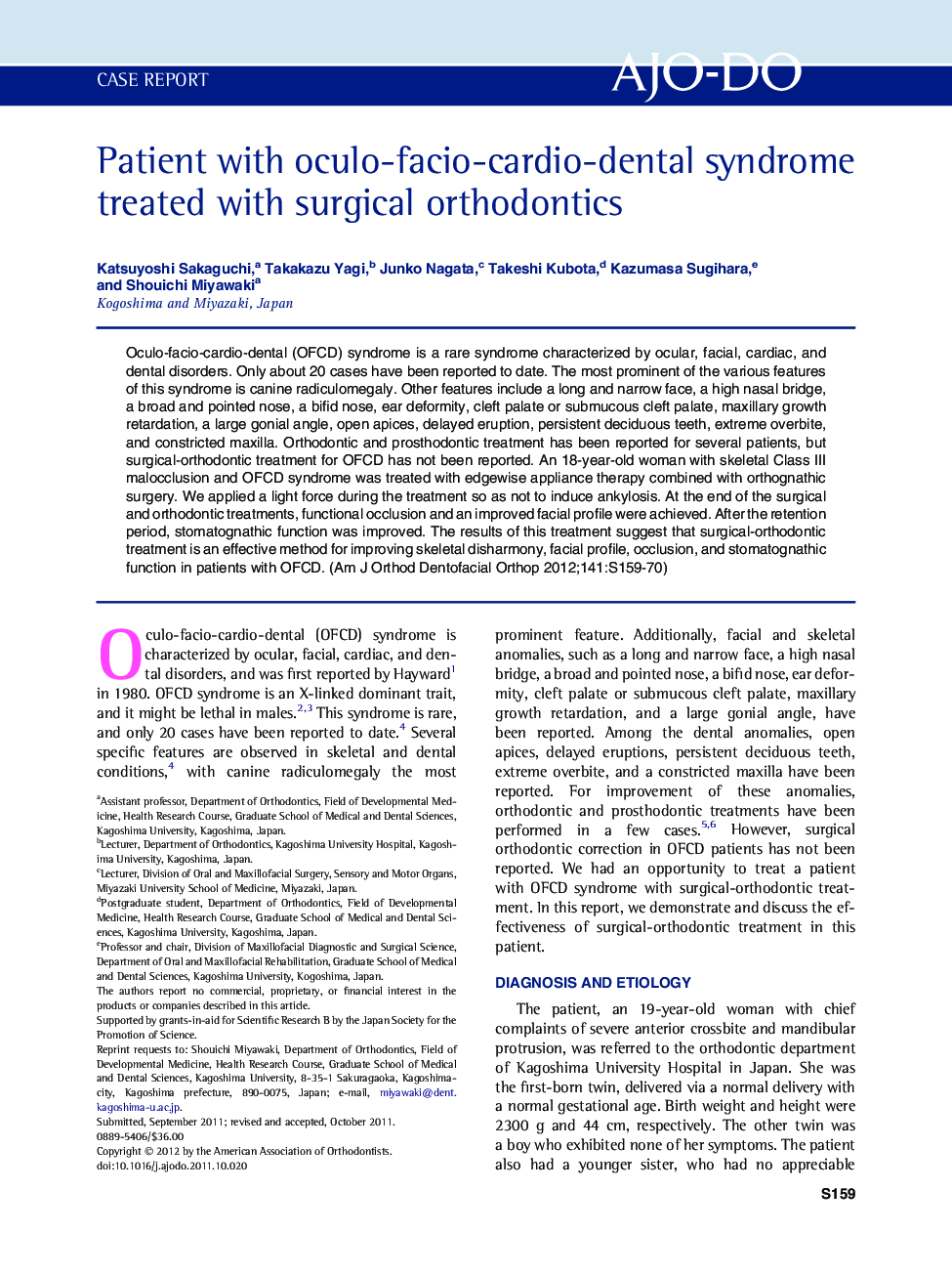 Patient with oculo-facio-cardio-dental syndrome treated with surgical orthodontics 