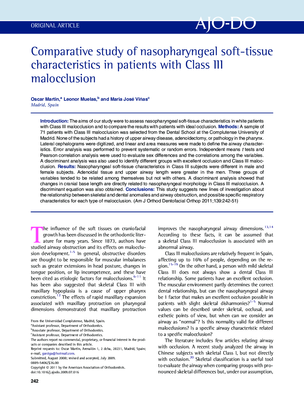 Comparative study of nasopharyngeal soft-tissue characteristics in patients with Class III malocclusion 