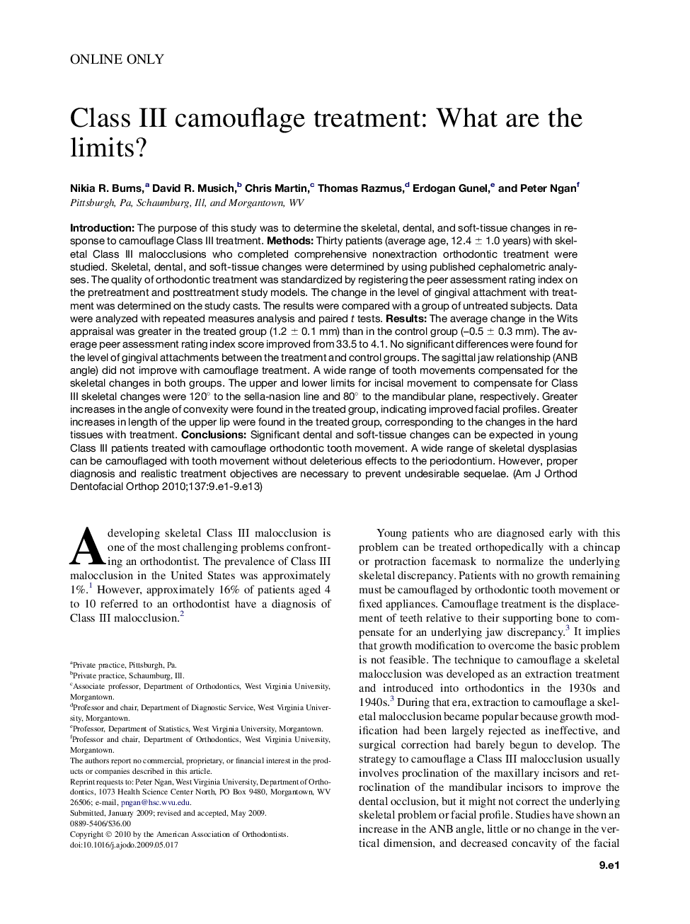 Class III camouflage treatment: What are the limits? 