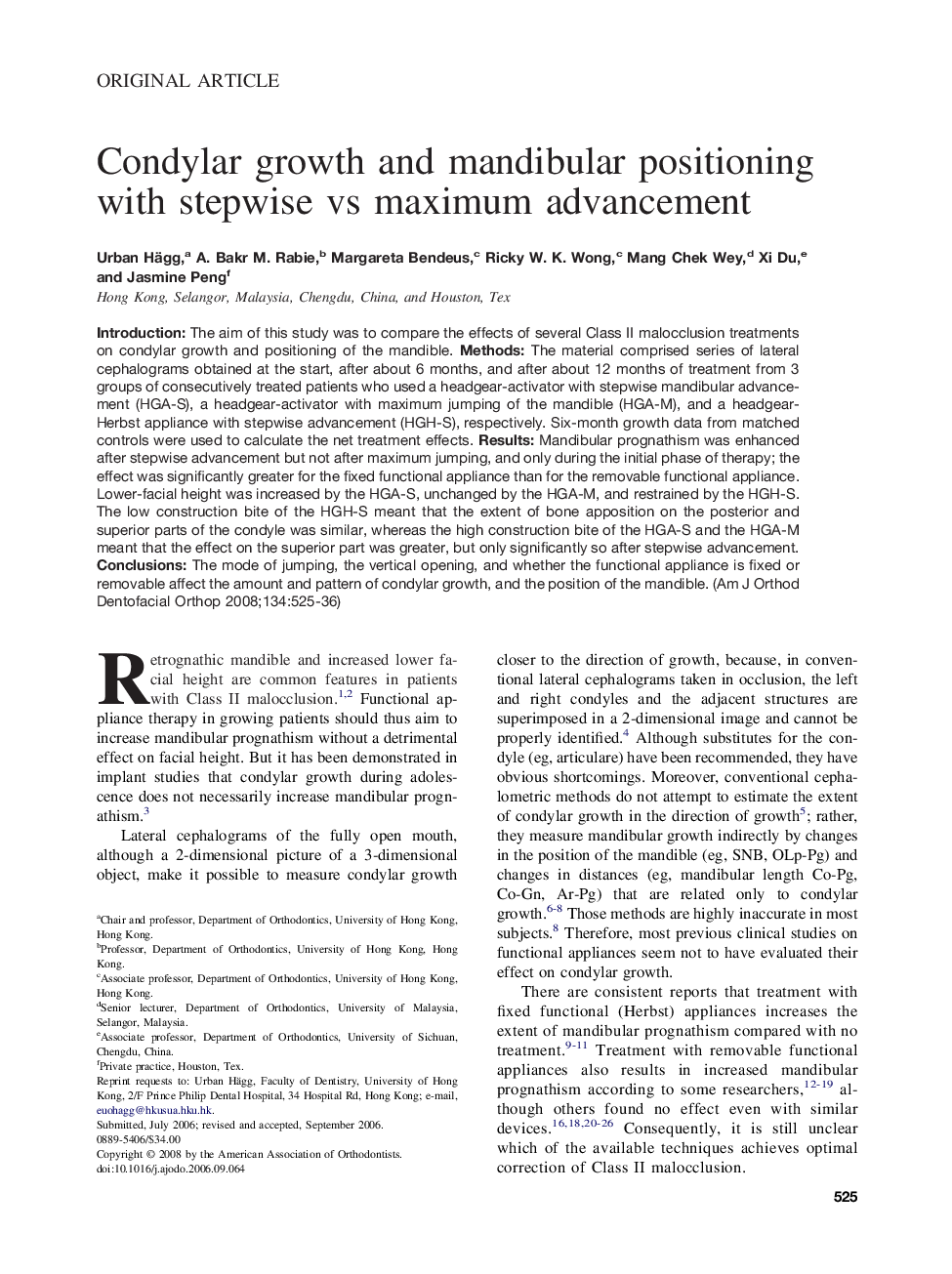 Condylar growth and mandibular positioning with stepwise vs maximum advancement