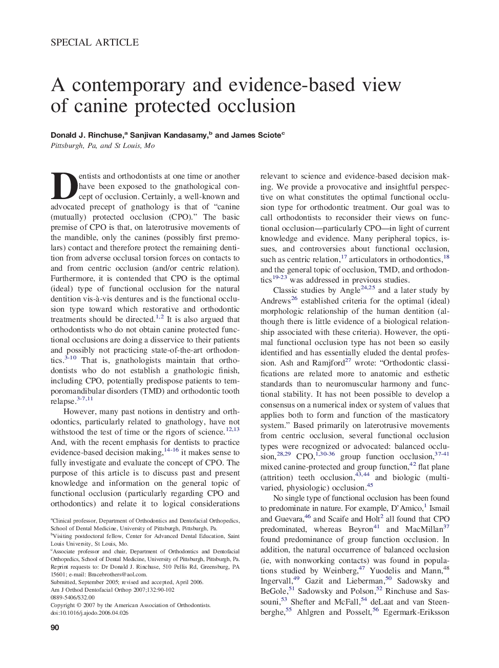 A contemporary and evidence-based view of canine protected occlusion