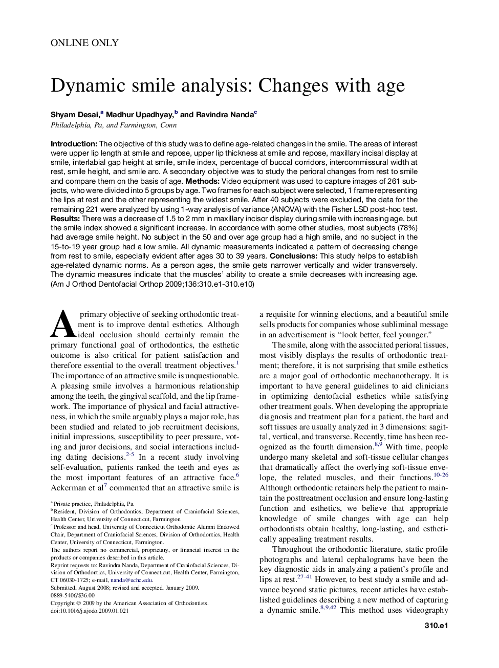 Dynamic smile analysis: Changes with age