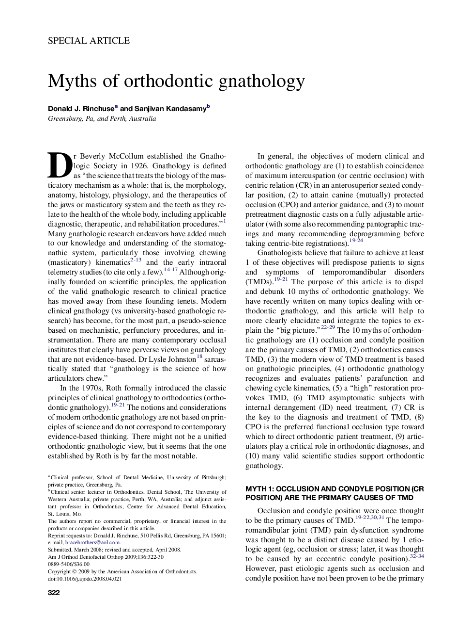 Myths of orthodontic gnathology