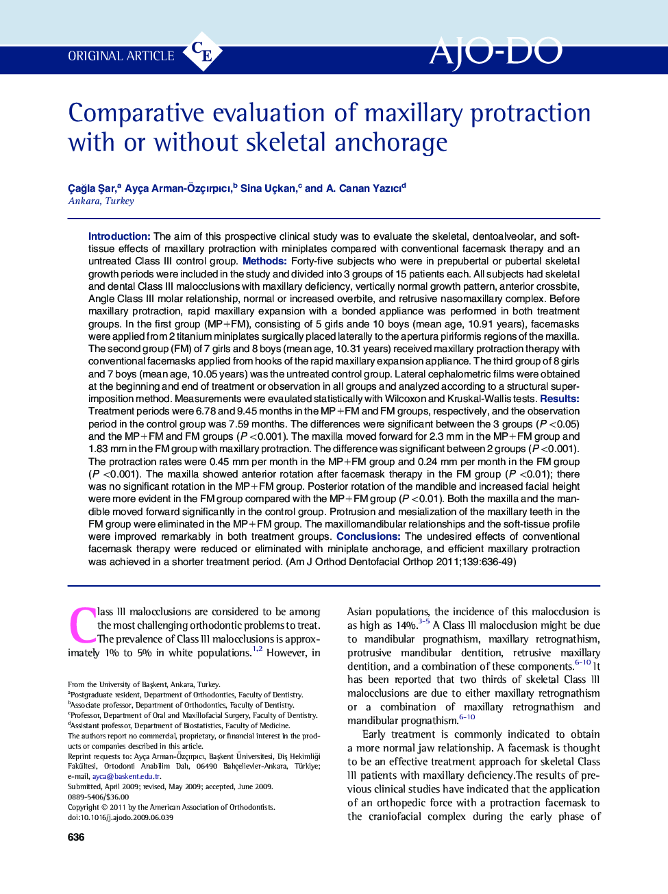 Comparative evaluation of maxillary protraction with or without skeletal anchorage 