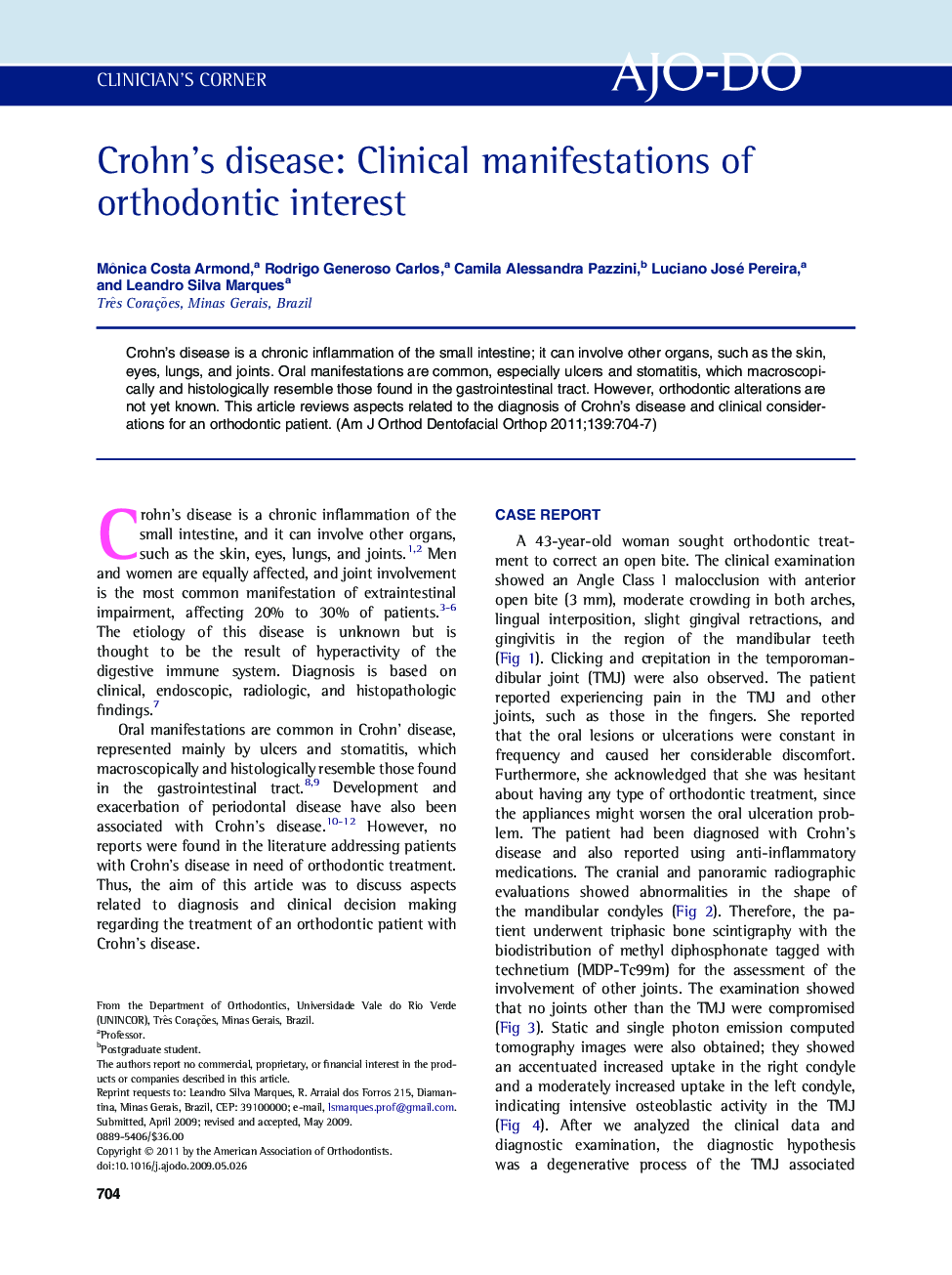 Crohn’s disease: Clinical manifestations of orthodontic interest 