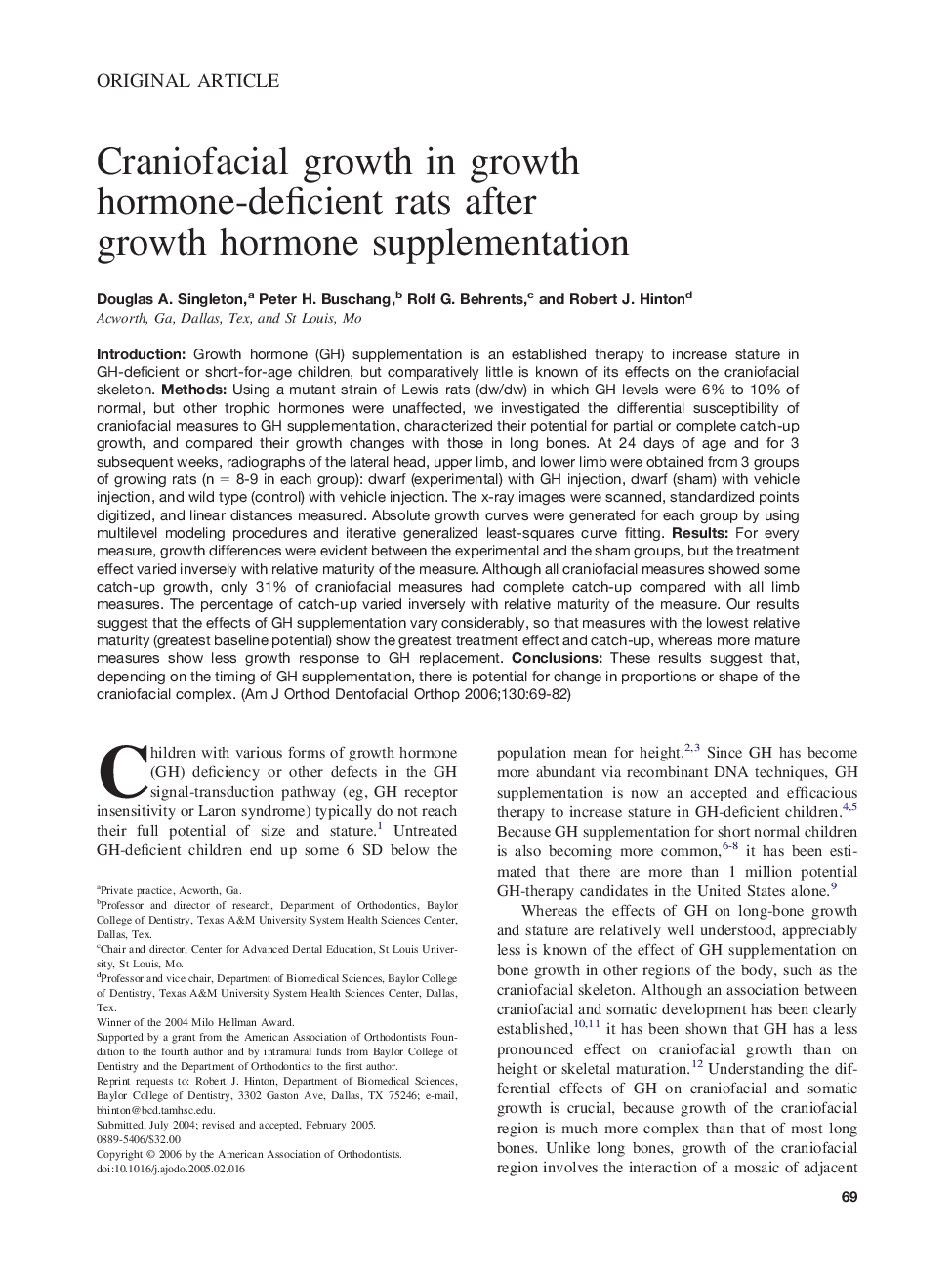 Craniofacial growth in growth hormone-deficient rats after growth hormone supplementation