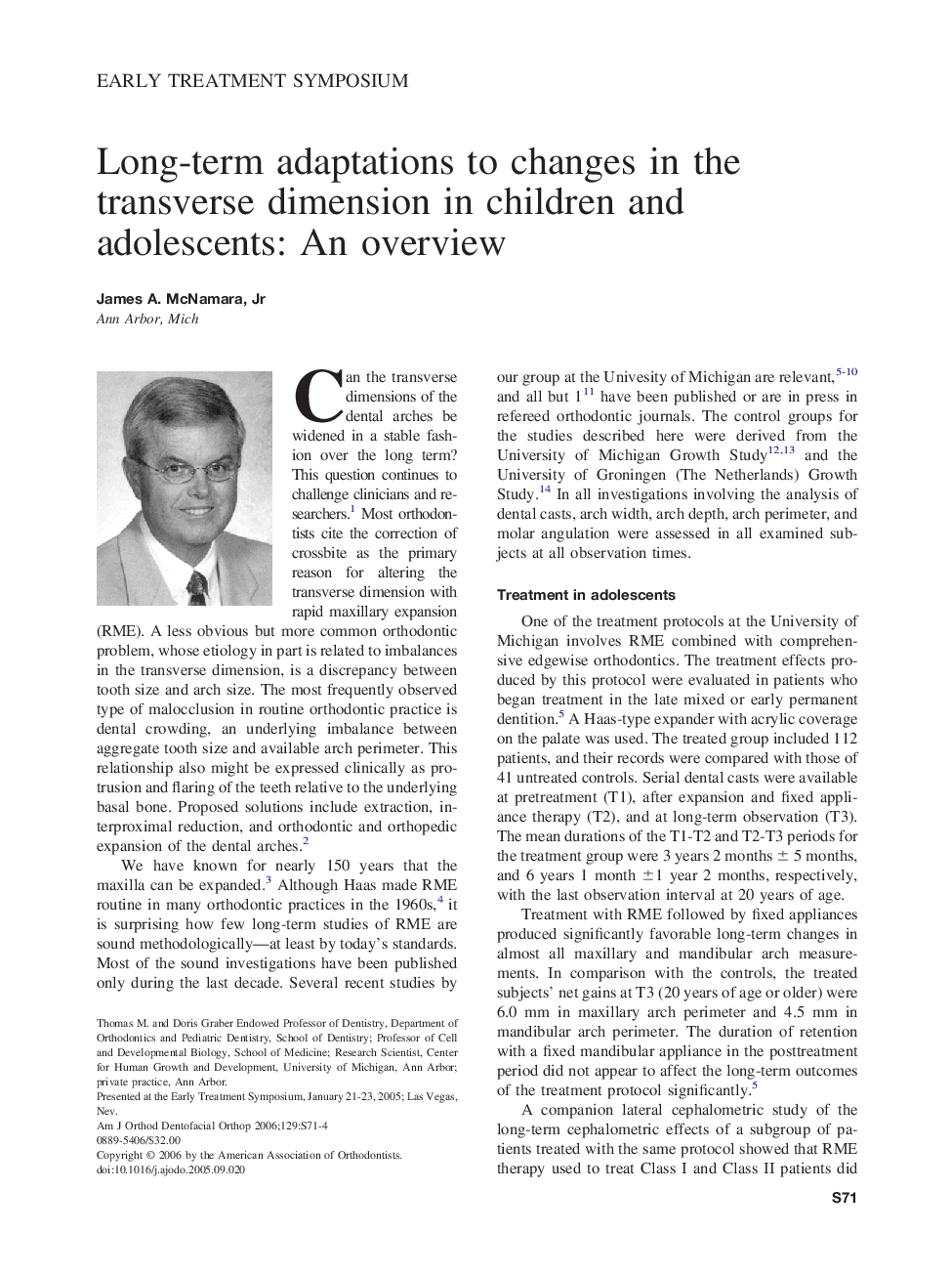 Long-term adaptations to changes in the transverse dimension in children and adolescents: An overview