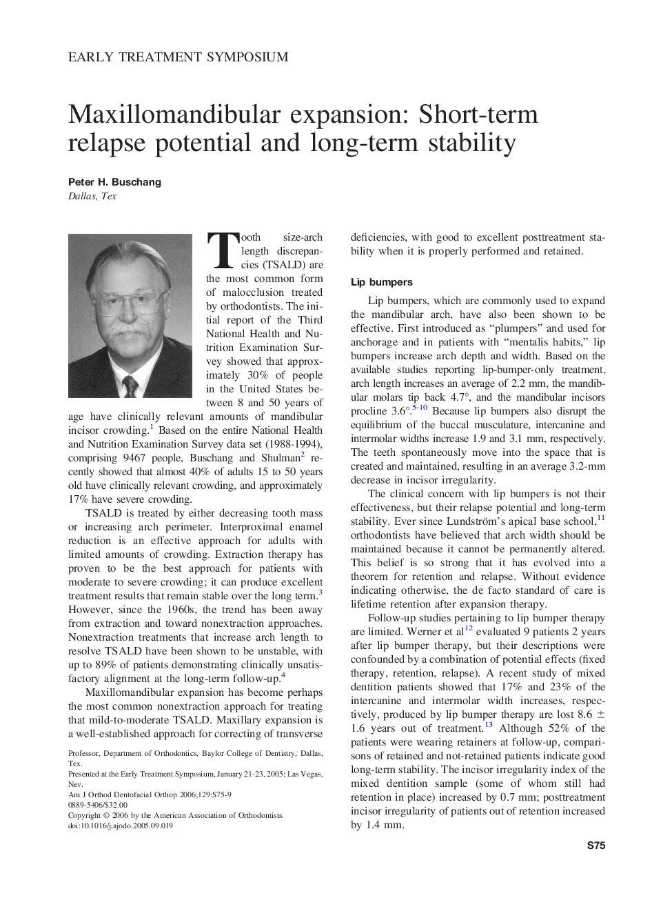 Maxillomandibular expansion: Short-term relapse potential and long-term stability