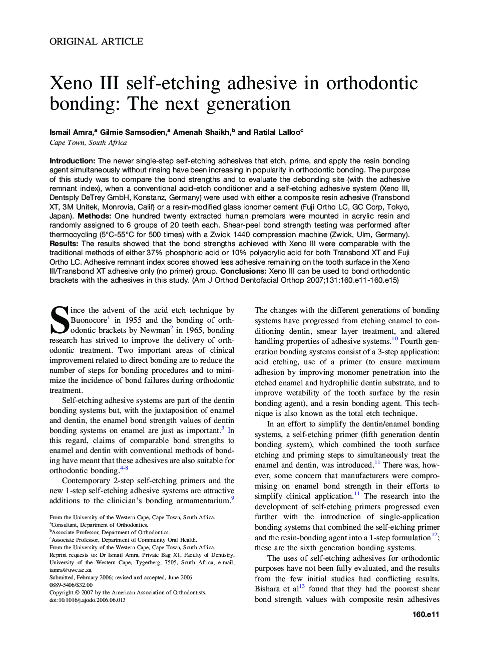 Xeno III self-etching adhesive in orthodontic bonding: The next generation